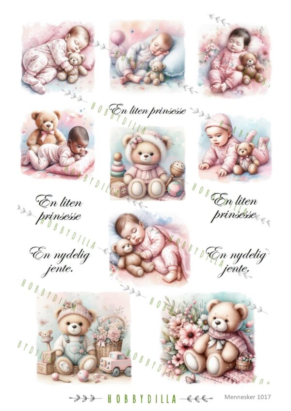 MotivarkBarn 1017 M Baby jente med tekst