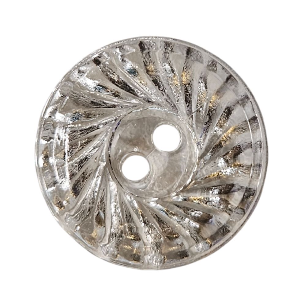 Knapp, 2 hulls 14mm, Glassklar - Bilde 1