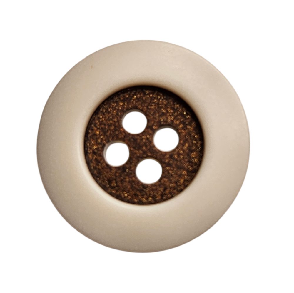Knapp, 4 hulls 15mm, brun - Bilde 1
