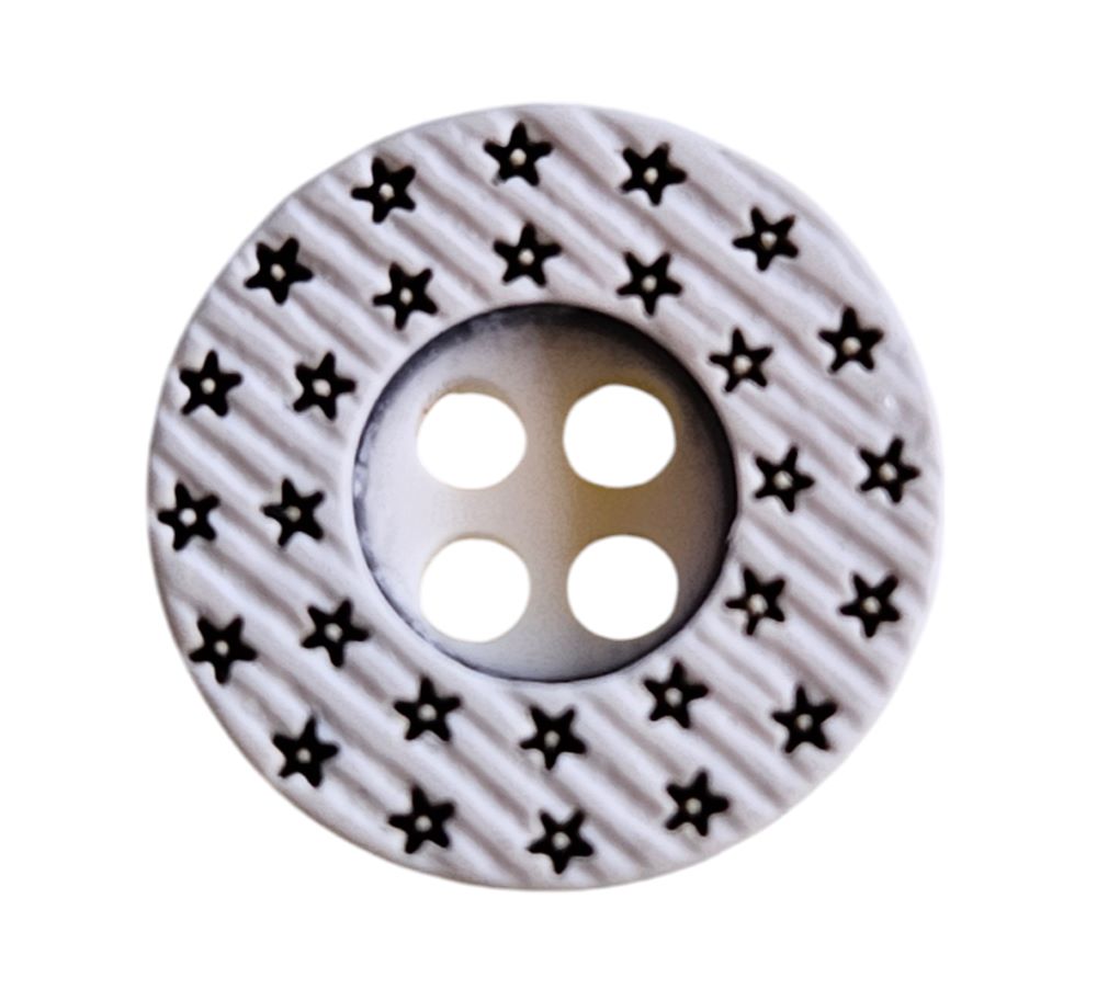 Knapp, 4 hulls 13mm,  Sort/hvit - Bilde 1