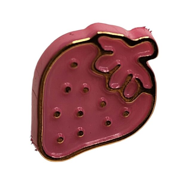 14442.jpg Knapp, 15mm Jordbær, Rosa