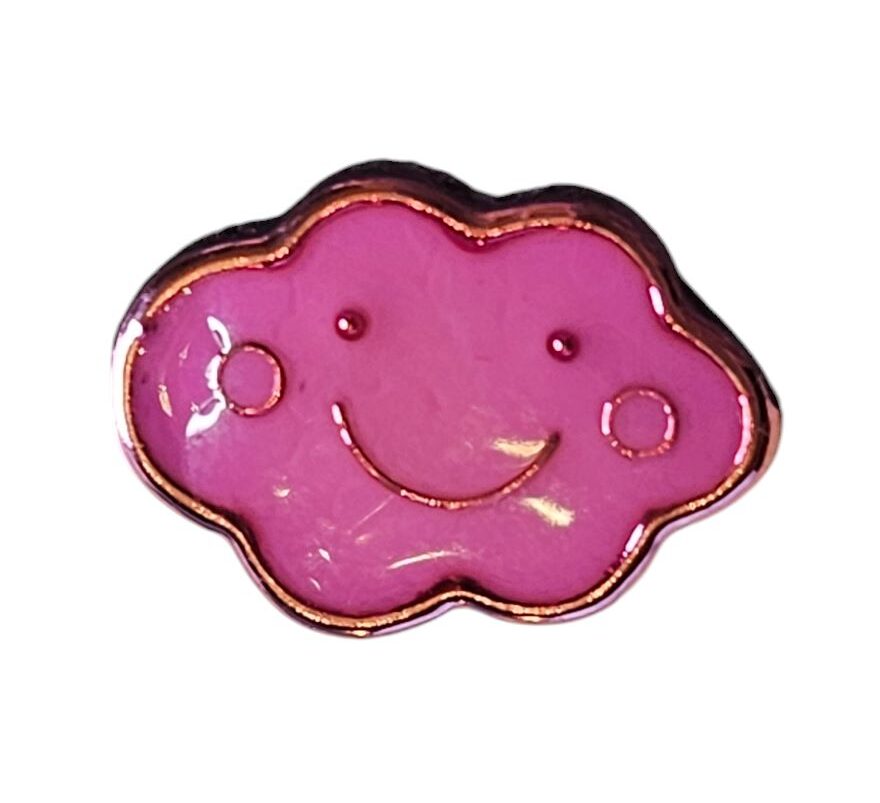 Knapp,  12mm Sky, sølv/fuchia - Bilde 1