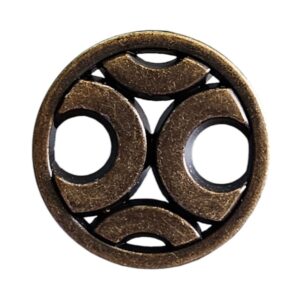 Knapp m/ring Metall 18mm Messing