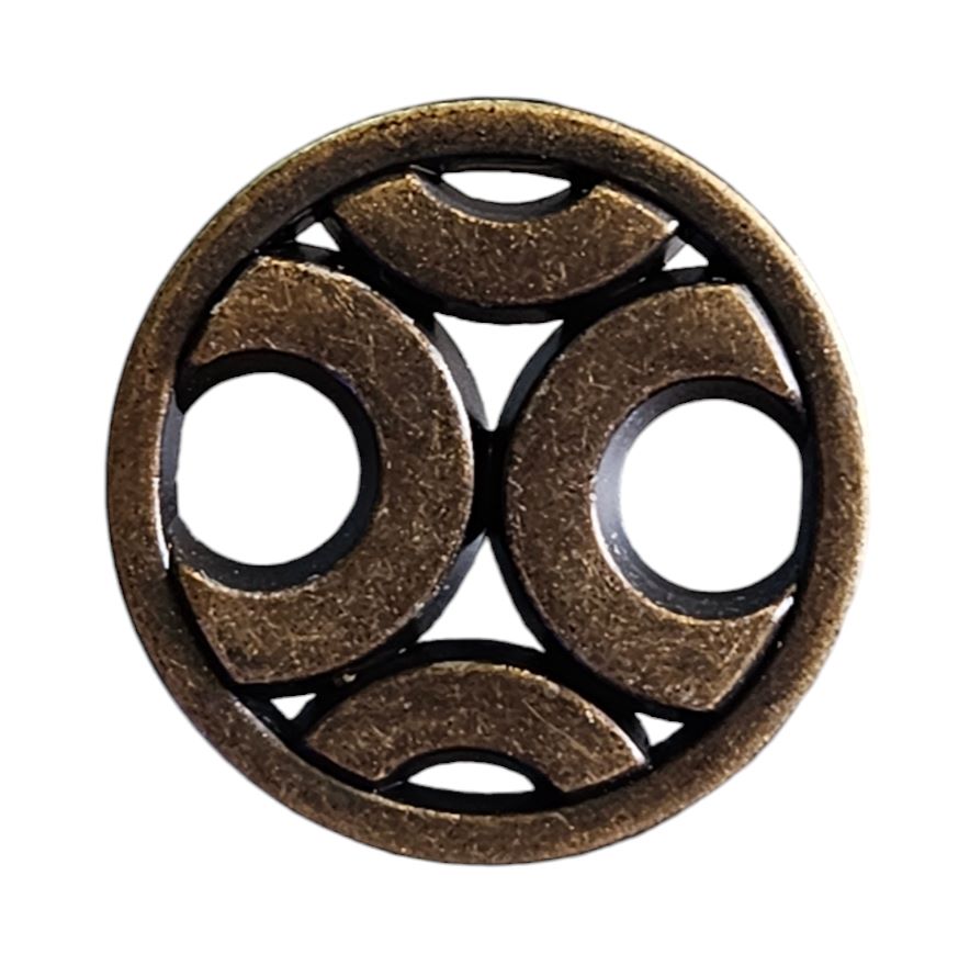 Knapp m/ring Metall 23mm Messing - Bilde 1