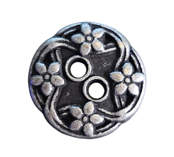 14468.jpg Knapp 2 hulls Tinn, Blomst 15mm