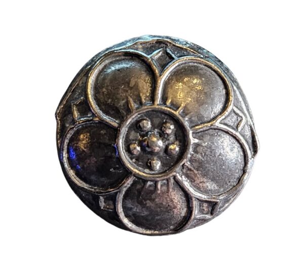 14477.jpg Tinnknapp Møre Lys Blomst 18mm Sølv