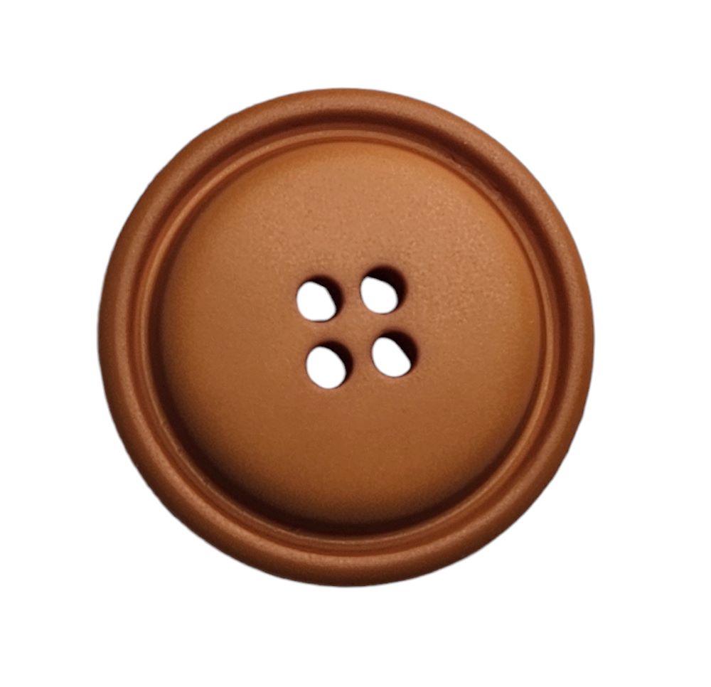 Knapp, 4 hulls 15mm, Nougat - Bilde 1