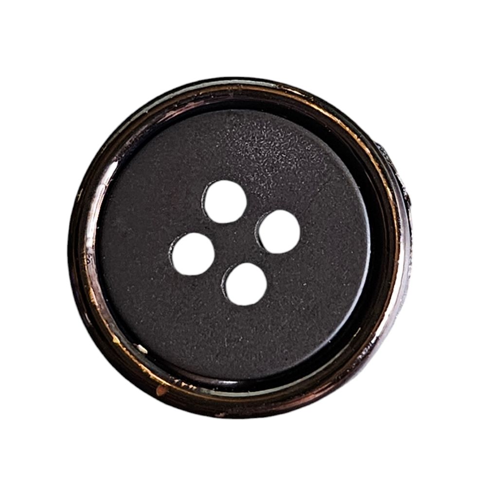 Knapp, 4 hulls 15mm, Sort - Bilde 1