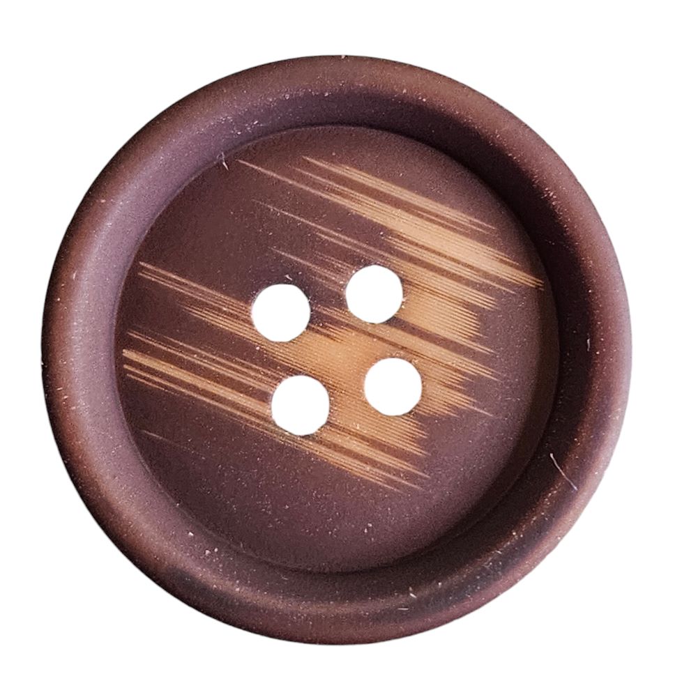 Knapp, 4 hulls 18mm, Brun - Bilde 1