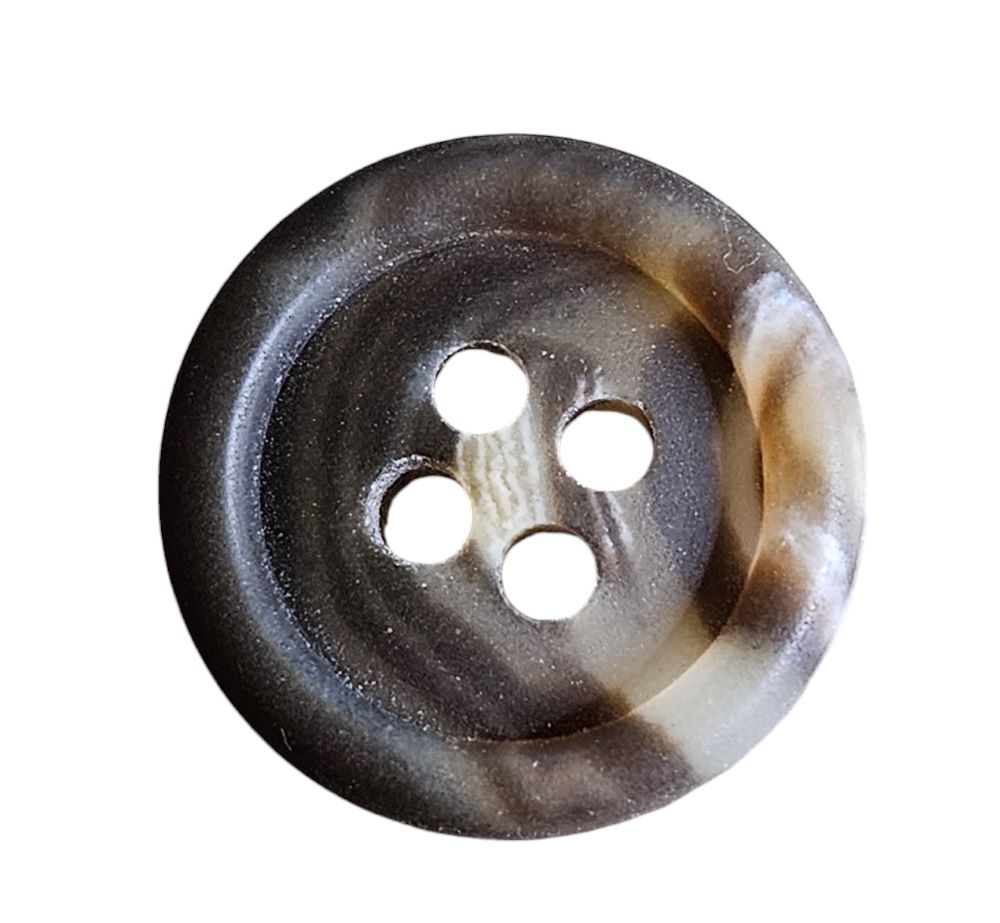 Knapp, 4 hulls 15mm, Brun - Bilde 1