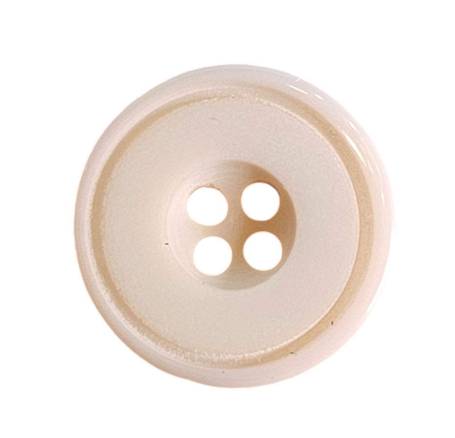 Knapp, 4 hulls 13mm, Ecru - Bilde 1