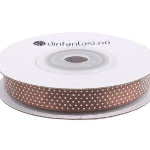 Prikkete bånd 10mm – 12 Brun – 10m små prikker - Bilde 1