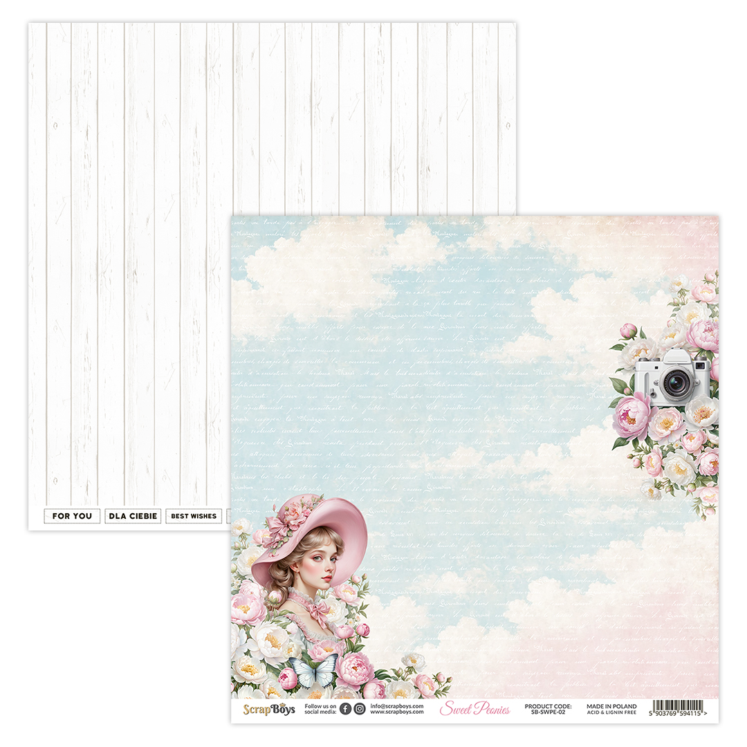 ScrapBoys  Sweet Peonies  SB-SWPE-02 - Bilde 1