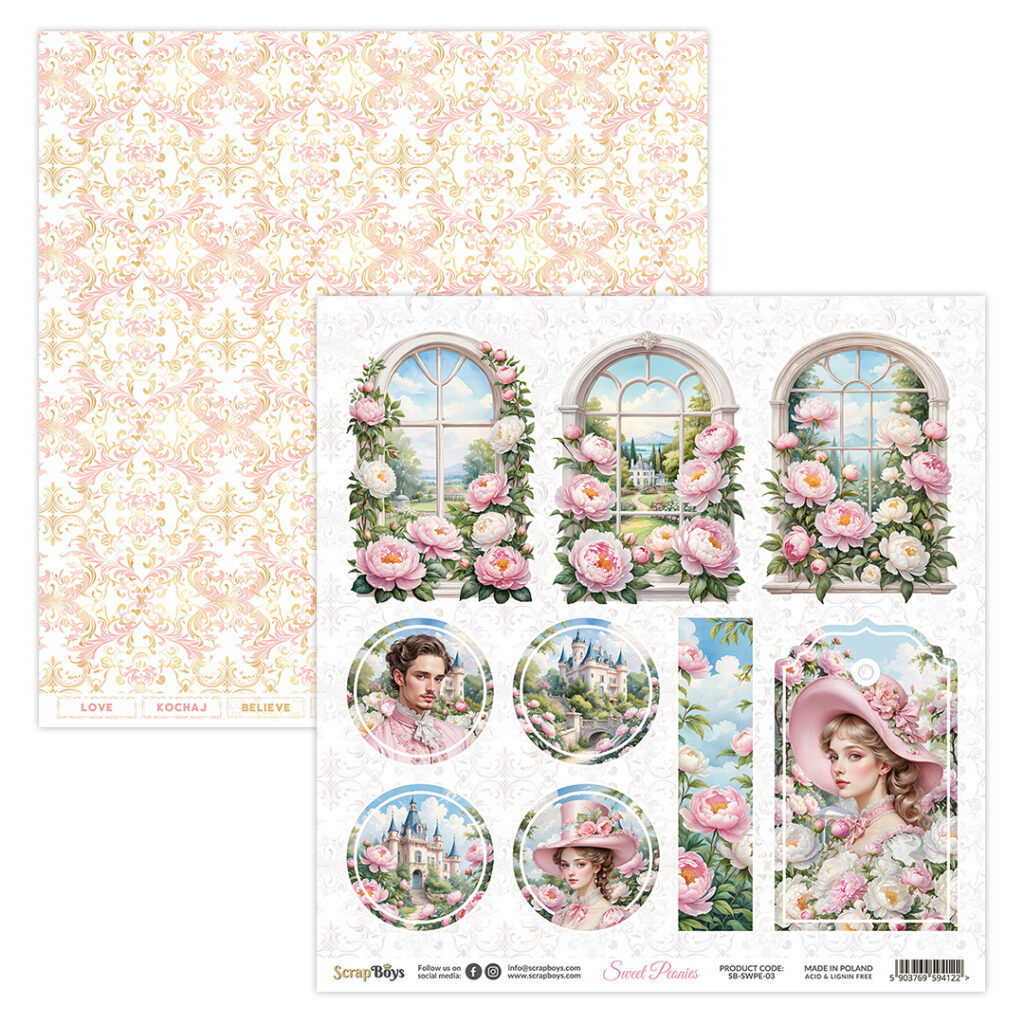 ScrapBoys  Sweet Peonies  SB-SWPE-03