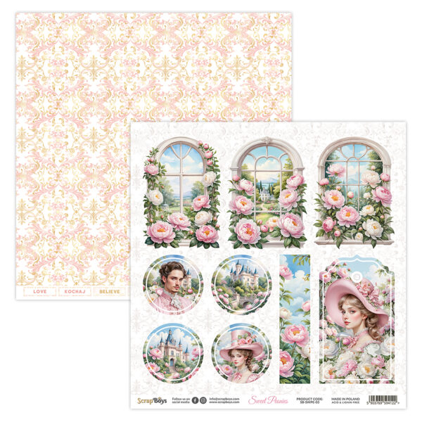 ScrapBoys  Sweet Peonies  SB-SWPE-03