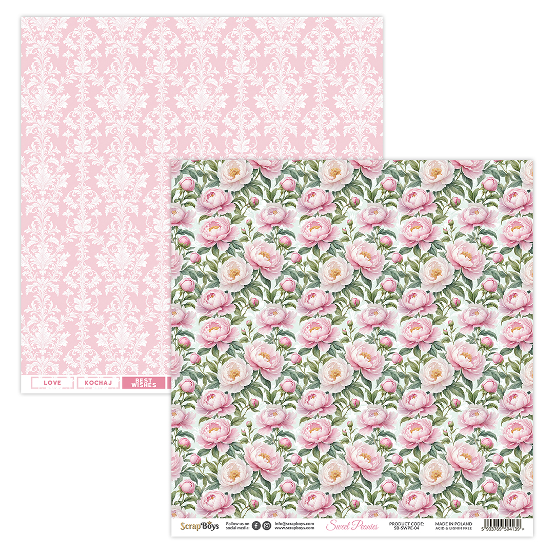 ScrapBoys  Sweet Peonies  SB-SWPE-04 - Bilde 1