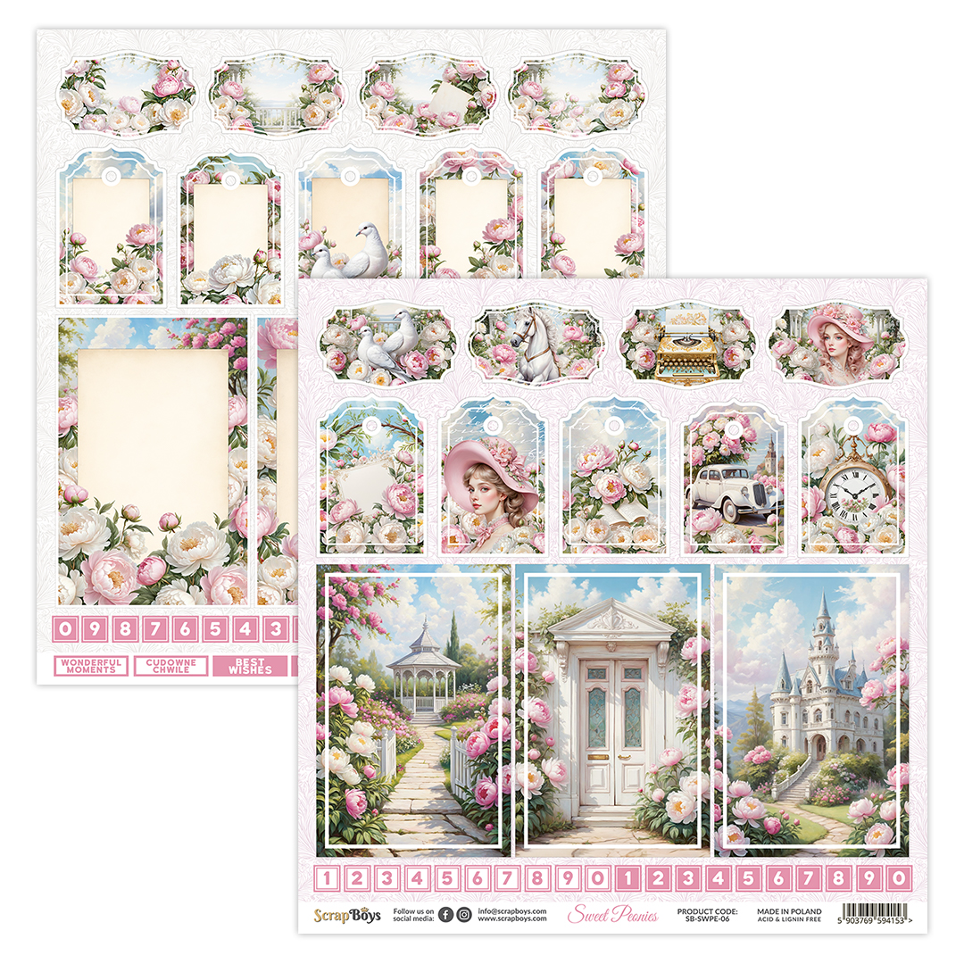 ScrapBoys  Sweet Peonies  SB-SWPE-06 - Bilde 1
