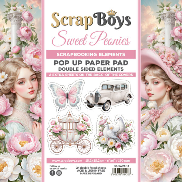 ScrapBoys Sweet Peonies SB-SWPE-11 Pop Up Blokk