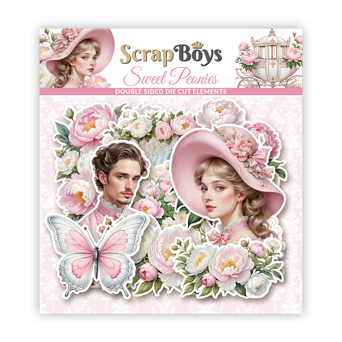 ScrapBoys Sweet Peonies SB-SWPE-12  Die Cuts 47pcs - Bilde 1