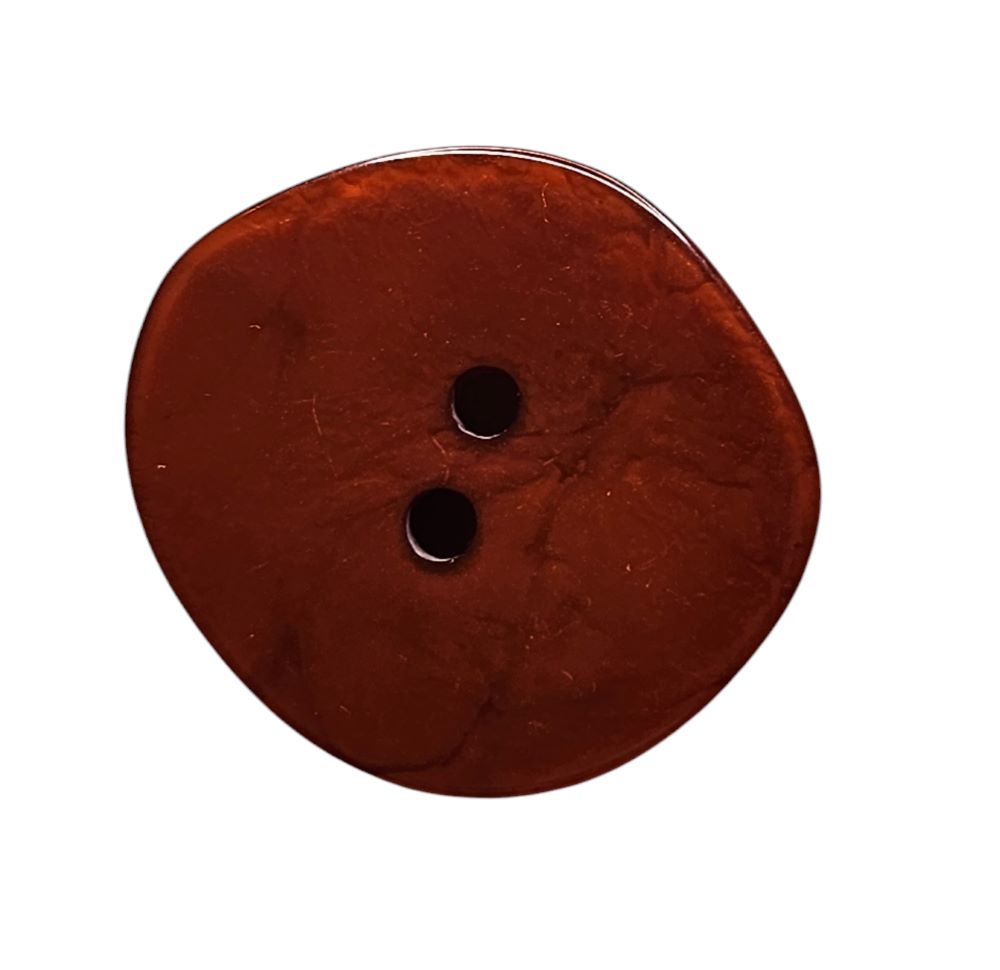 Knapp, 2 hulls 22mm, Rødbrun - Bilde 1