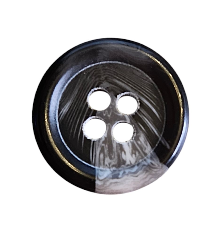 Knapp, 4 hulls 15mm Sort - Bilde 1