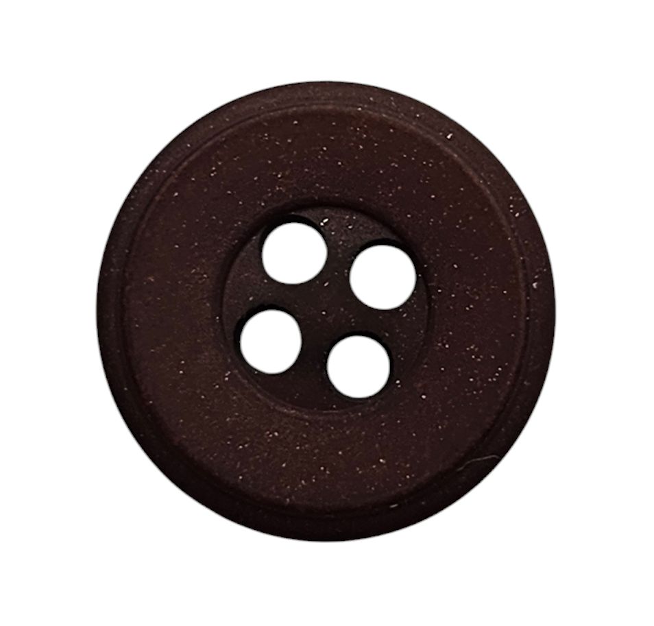 Knapp 4 hulls  13mm, Mørkebrun - Bilde 1