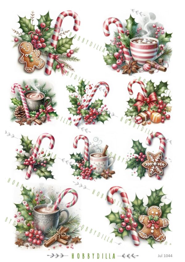 14742.jpg Rispapir A4 Jul 1044 Kristtorn og julegodt