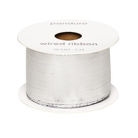 Articles Satengbånd stålkant 38 mm, 5m sølv