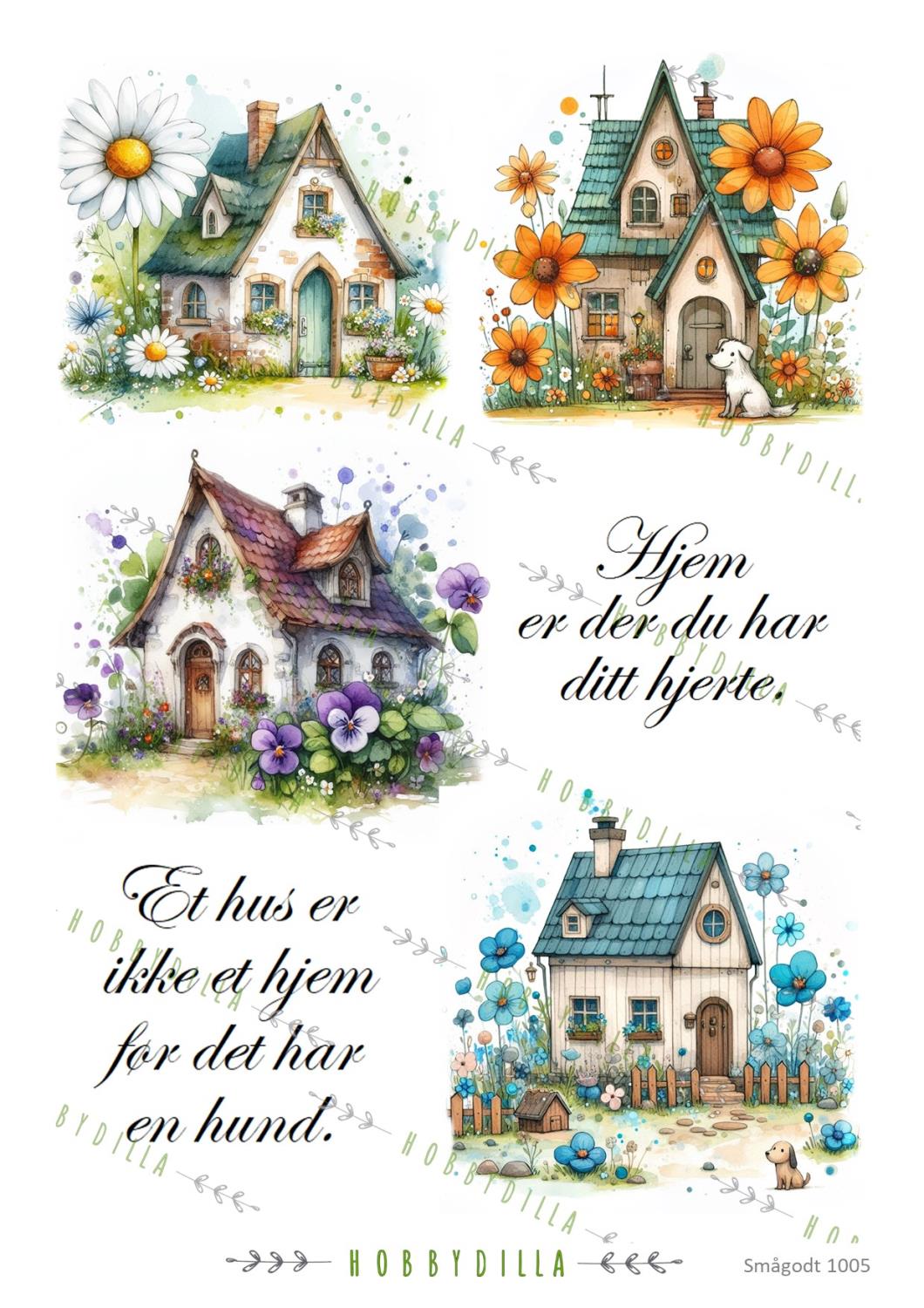 Motivark Smågodt 1005 M Rare hus med hund - Bilde 1