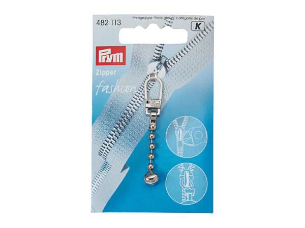 14841.jpg Prym Zipper pullers Ball chain metal silver col