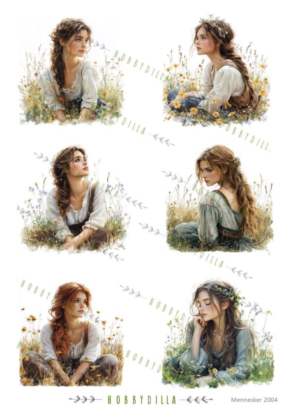 Motivark Mennesker 2004 M Jente i gresset