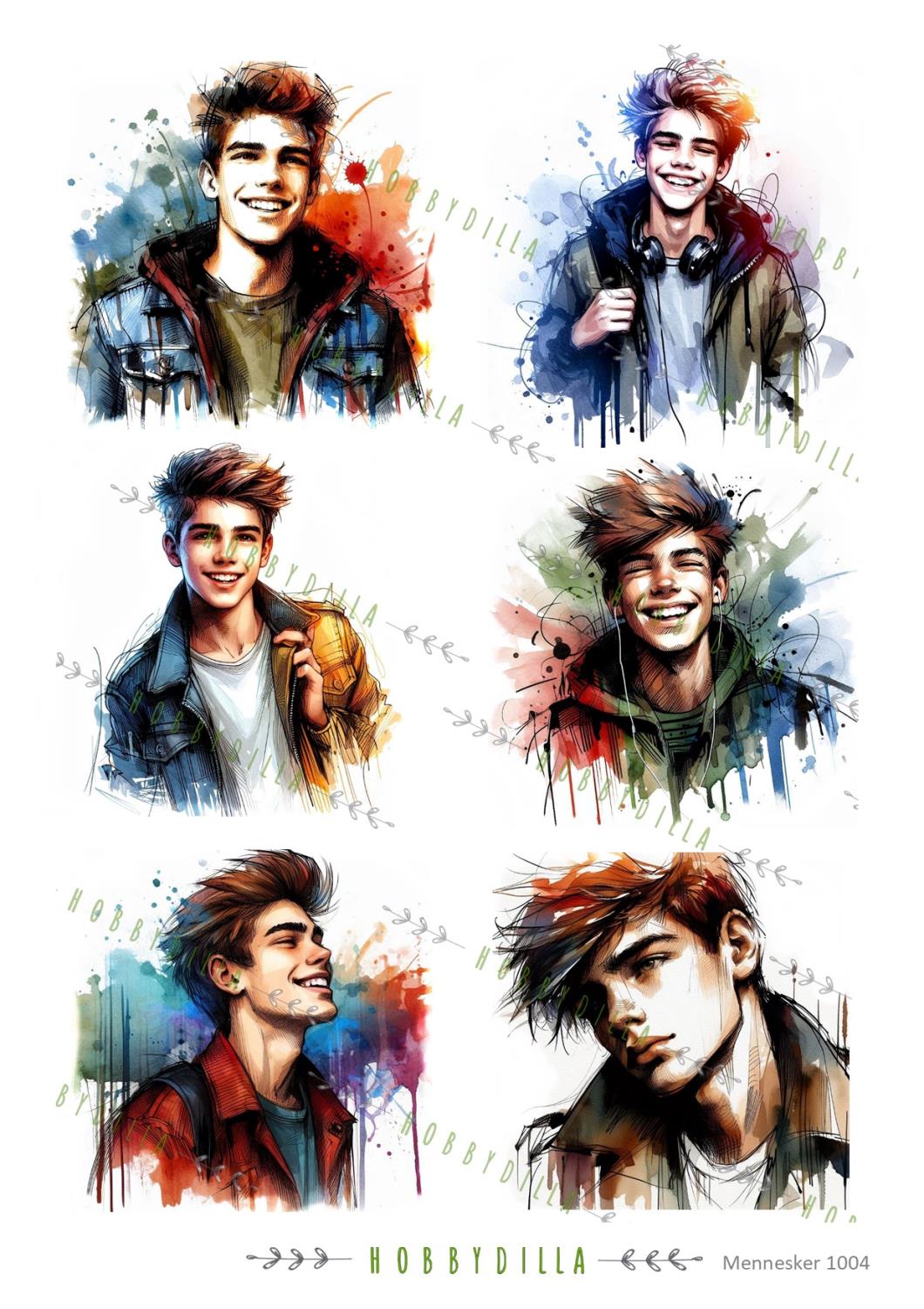 Motivark Mennesker 1004 M Tøffe gutter - Bilde 1