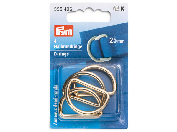 Prym D-ring 25mm 4stk – New gold
