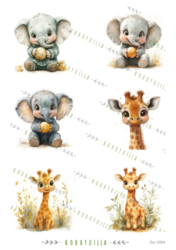 Motivark Dyr 2004 M Elefant - Giraff