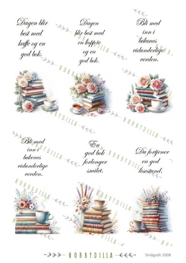 Motivark Smågodt 1008 M Bokmerker kaffe og te