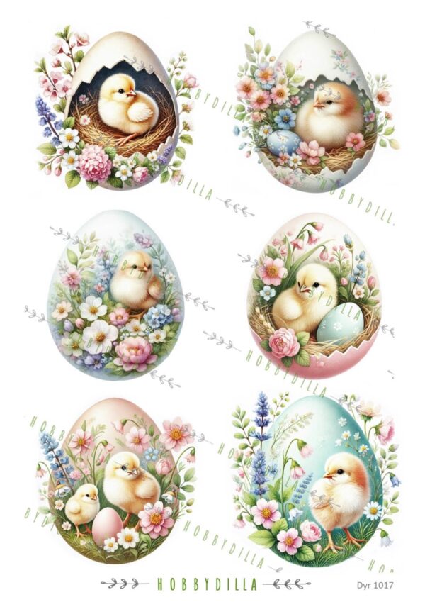 Motivark Dyr 1017 M Påskeegg store