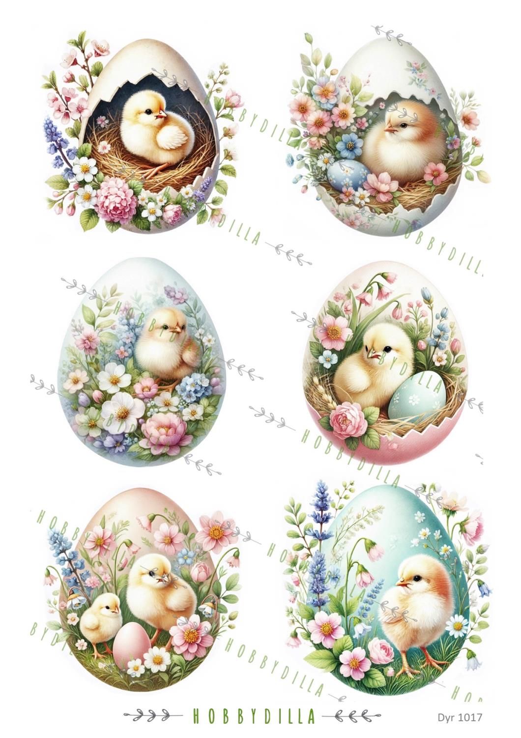 Motivark Dyr 1017 M Påskeegg store - Bilde 1