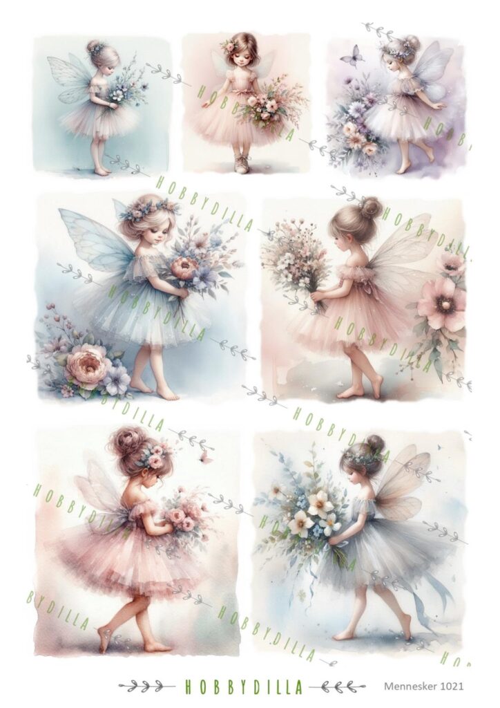 Rispapir A4  Eventyr 1021 Pastellfeer 2