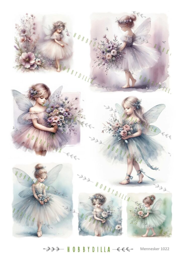 Rispapir A4 Eventyr 1022  Pastellfeer 3