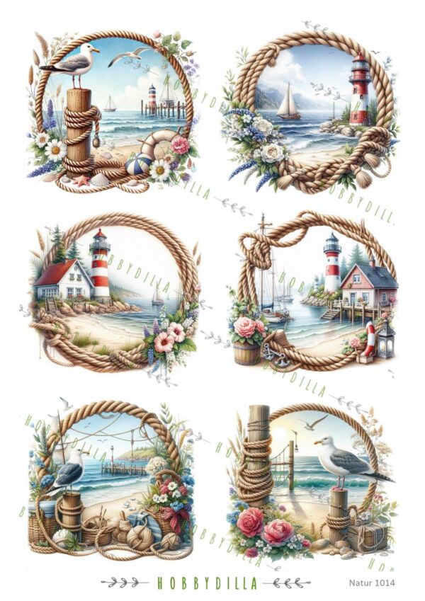 Motivark Natur 1014 M Maritimt med tauramme