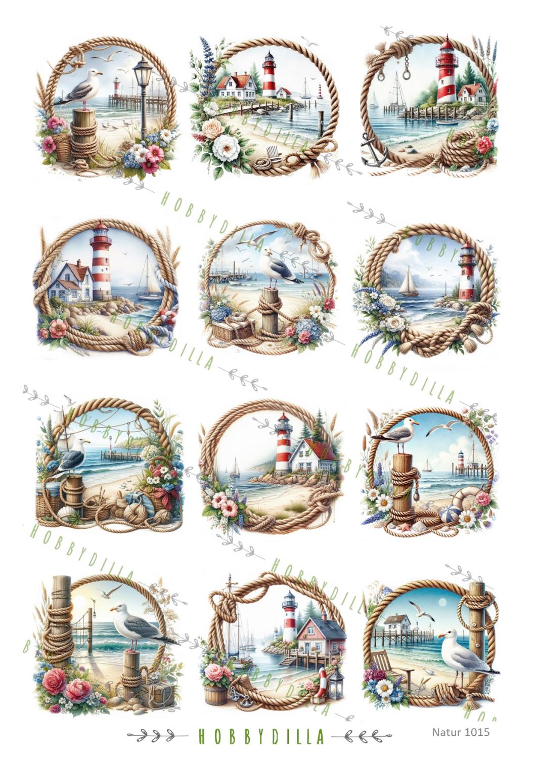 Motivark Natur 1015 M Maritimt runde små - Bilde 1