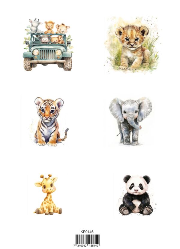 15277.jpg Reprint Wild Animals - A4 klippeark