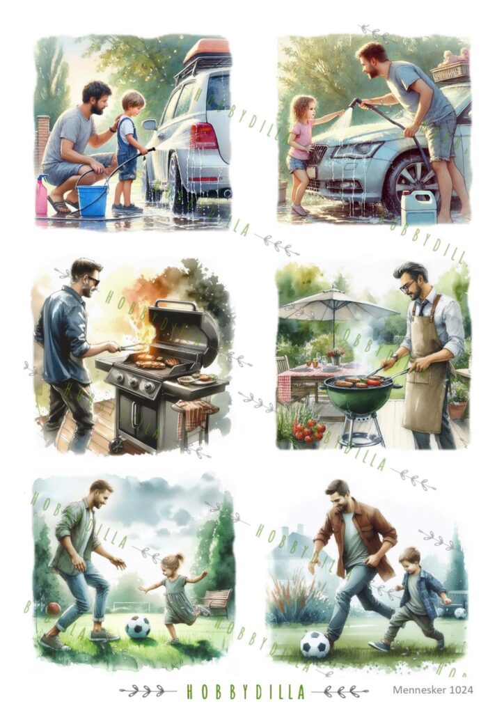Rispapir A4  Mennesker 1024 Pappa sommer