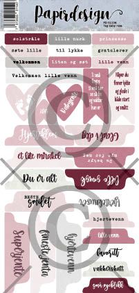 Papirdesign Klistremerke - Tags 2, Baby rosa