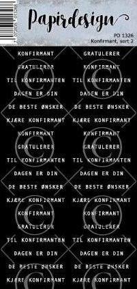 Papirdesign Klistremerke - Konfirmant, sort 2