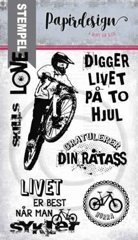 Papirdesign Stempel  På to hjul