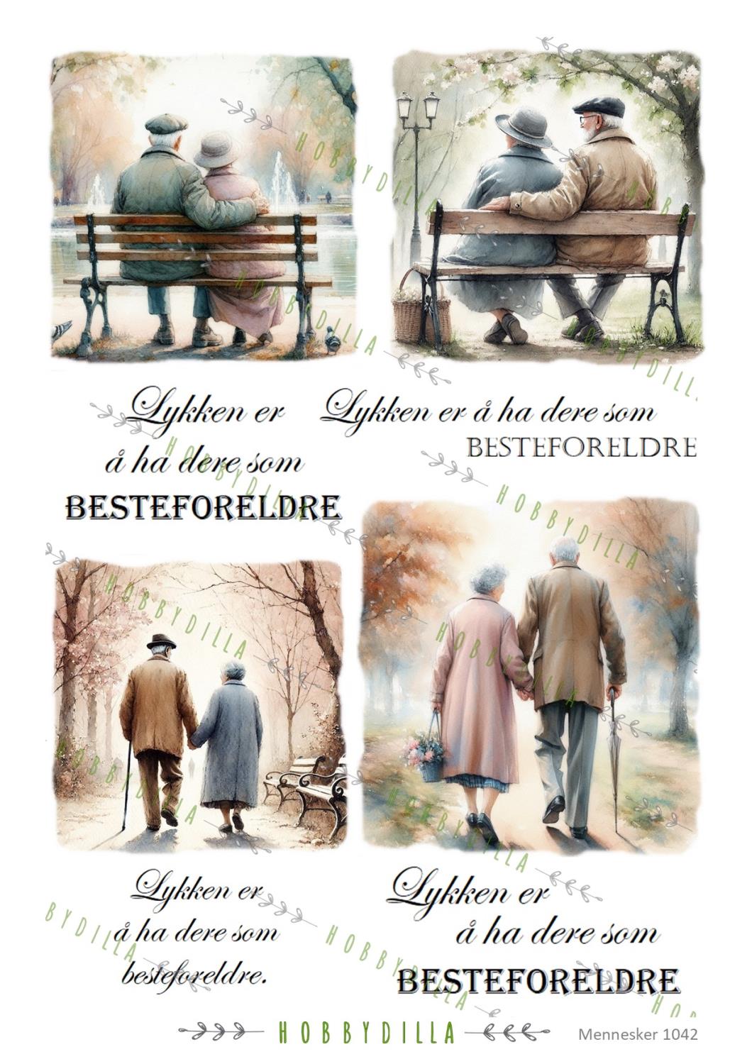 Motivark Mennesker 1042 M Besteforeldre med tekst - Bilde 1