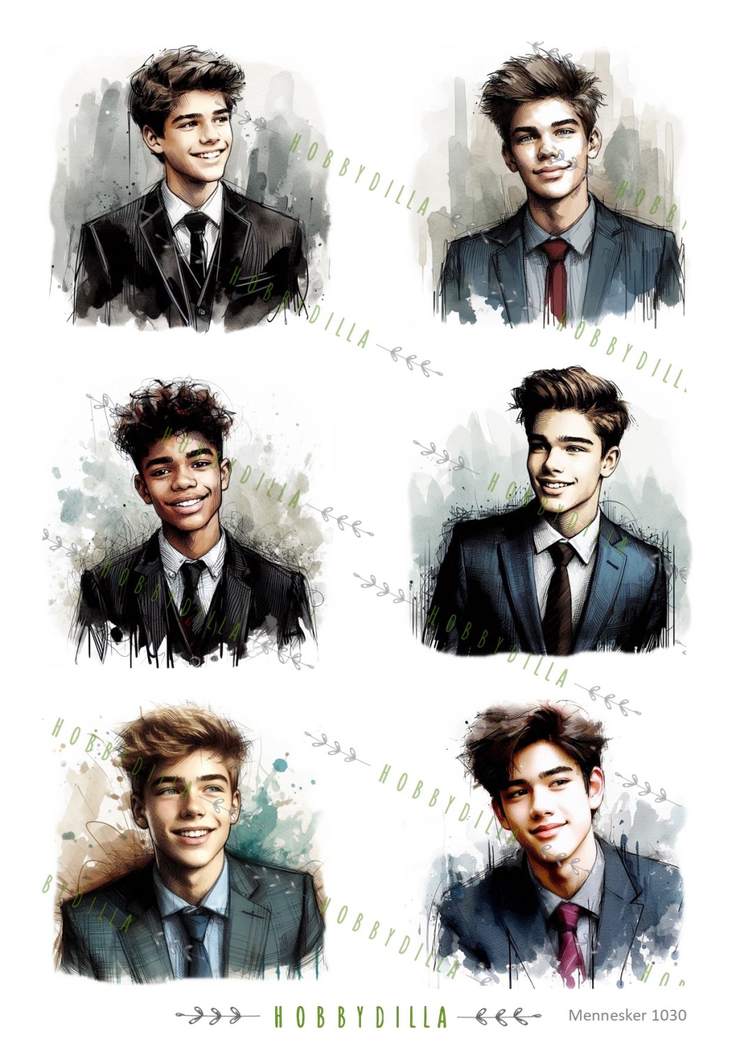 Rispapir A4 Mennesker 1030 Konfirmant gutter - Bilde 1