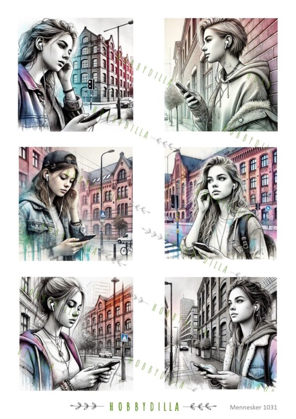 Rispapir A4 Mennesker 1031 Konfirmant jenter