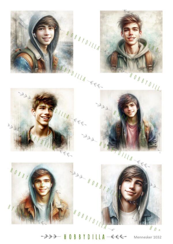 Rispapir A4 Mennesker 1032 Gutter med hettegenser